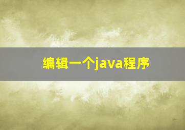 编辑一个java程序