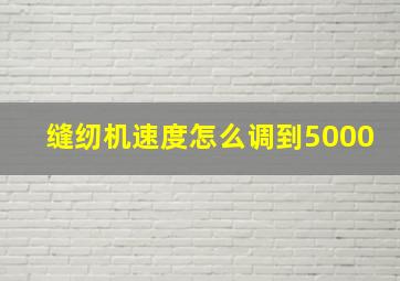 缝纫机速度怎么调到5000