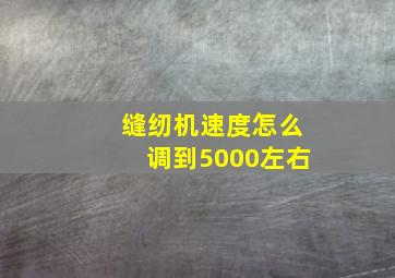 缝纫机速度怎么调到5000左右