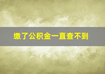 缴了公积金一直查不到