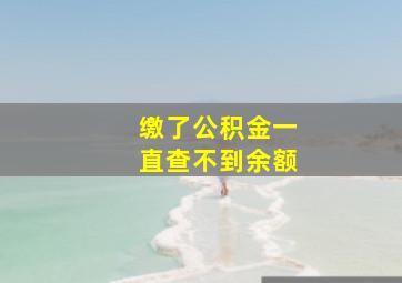 缴了公积金一直查不到余额