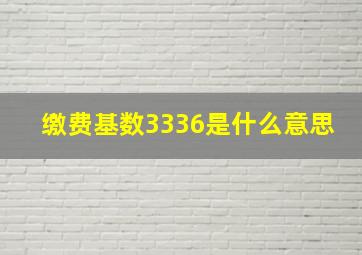 缴费基数3336是什么意思