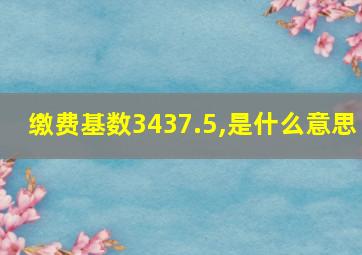 缴费基数3437.5,是什么意思