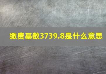 缴费基数3739.8是什么意思