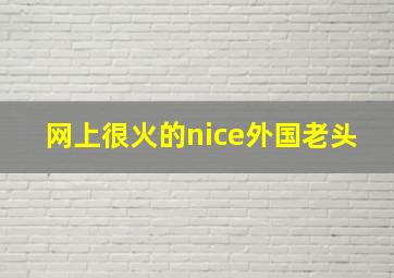 网上很火的nice外国老头