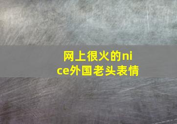 网上很火的nice外国老头表情