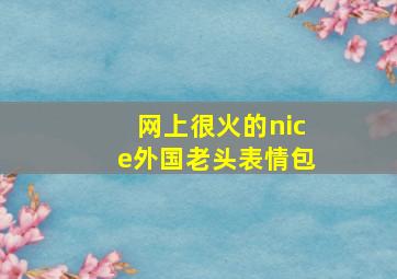 网上很火的nice外国老头表情包