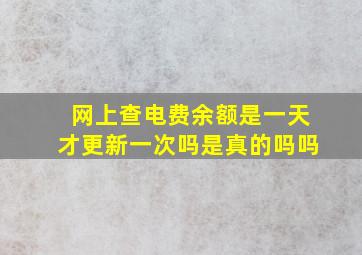 网上查电费余额是一天才更新一次吗是真的吗吗