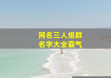 网名三人组群名字大全霸气