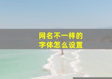 网名不一样的字体怎么设置