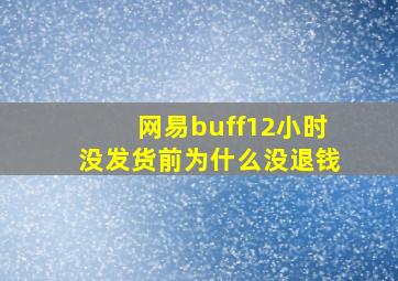 网易buff12小时没发货前为什么没退钱