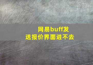 网易buff发送报价界面进不去