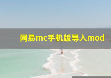 网易mc手机版导入mod