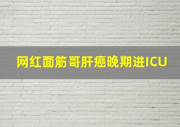 网红面筋哥肝癌晚期进ICU