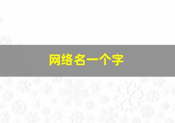 网络名一个字