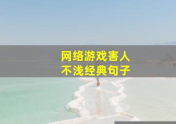 网络游戏害人不浅经典句子