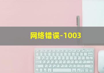 网络错误-1003