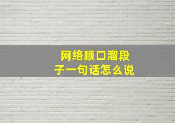 网络顺口溜段子一句话怎么说