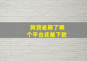 网贷逾期了哪个平台还能下款