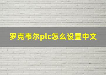 罗克韦尔plc怎么设置中文