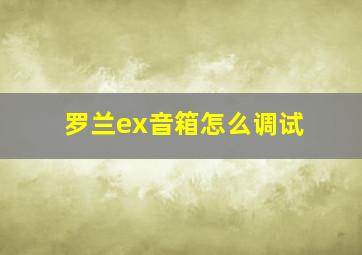 罗兰ex音箱怎么调试