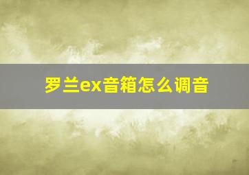 罗兰ex音箱怎么调音