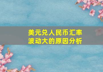 美元兑人民币汇率波动大的原因分析