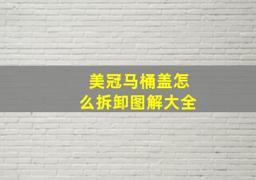 美冠马桶盖怎么拆卸图解大全