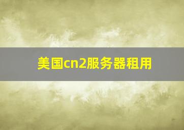 美国cn2服务器租用