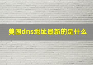 美国dns地址最新的是什么