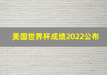 美国世界杯成绩2022公布