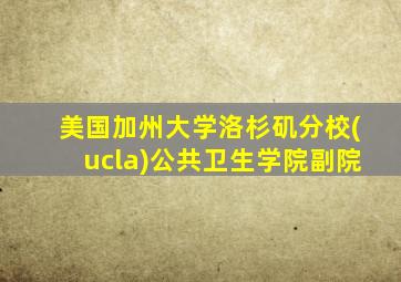 美国加州大学洛杉矶分校(ucla)公共卫生学院副院