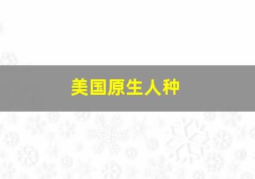 美国原生人种