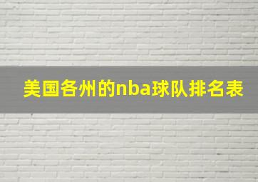 美国各州的nba球队排名表