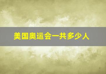 美国奥运会一共多少人