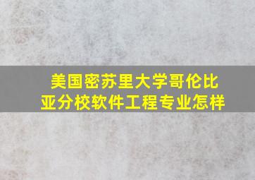 美国密苏里大学哥伦比亚分校软件工程专业怎样