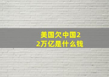 美国欠中国22万亿是什么钱