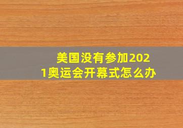 美国没有参加2021奥运会开幕式怎么办