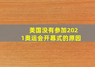 美国没有参加2021奥运会开幕式的原因