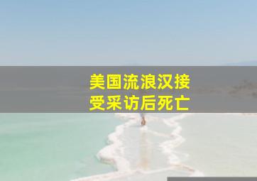 美国流浪汉接受采访后死亡