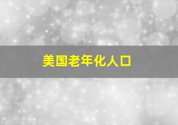 美国老年化人口