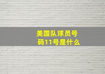 美国队球员号码11号是什么