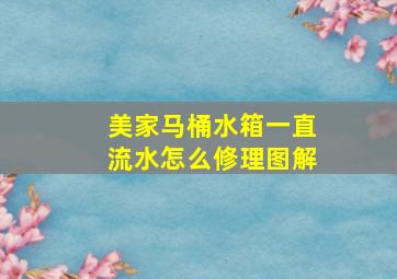 美家马桶水箱一直流水怎么修理图解