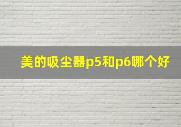 美的吸尘器p5和p6哪个好