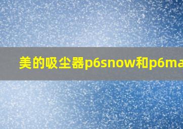 美的吸尘器p6snow和p6master