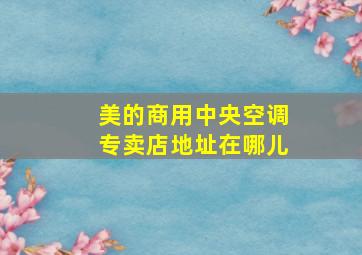 美的商用中央空调专卖店地址在哪儿