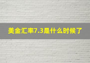 美金汇率7.3是什么时候了