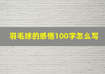 羽毛球的感悟100字怎么写