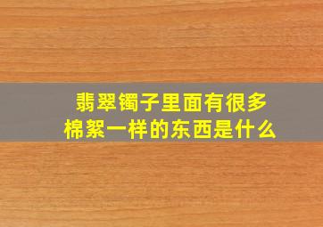 翡翠镯子里面有很多棉絮一样的东西是什么