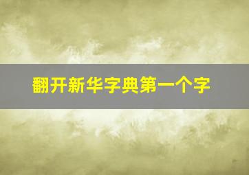 翻开新华字典第一个字